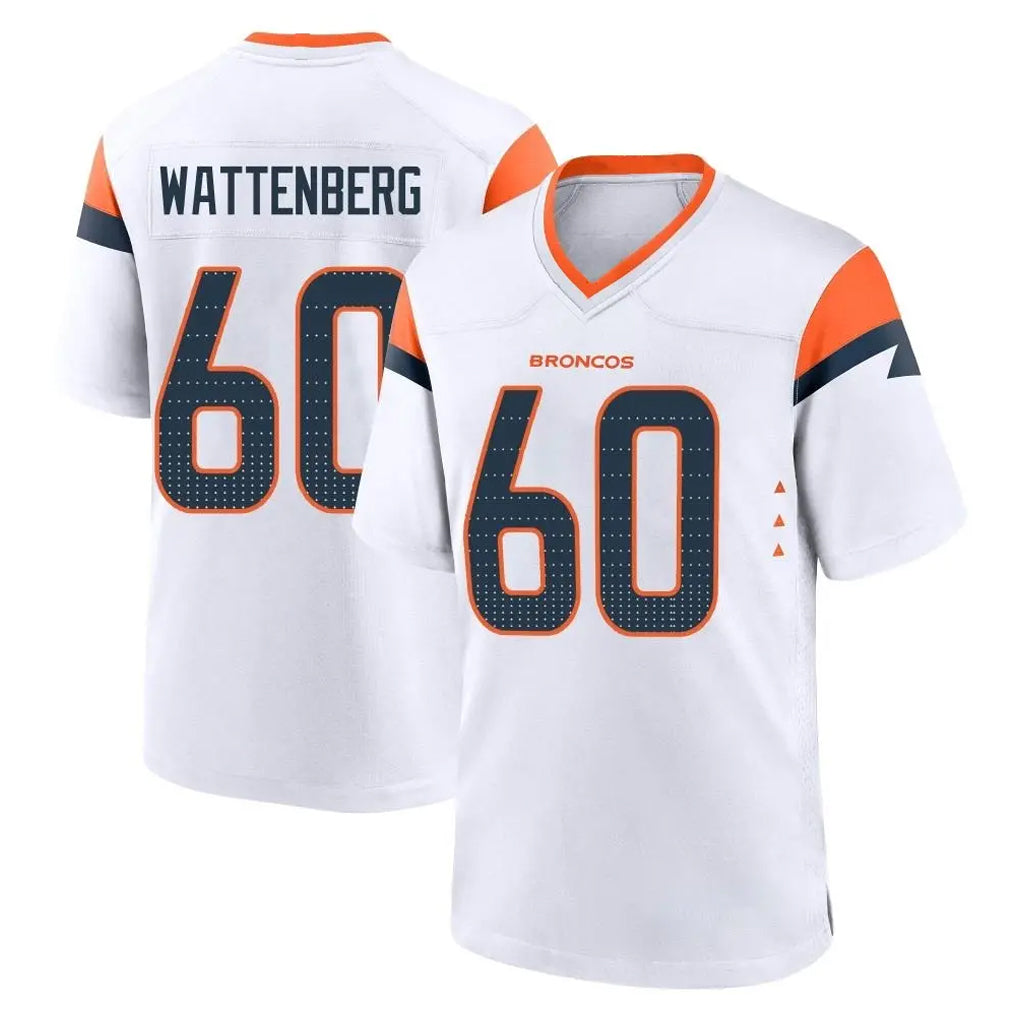 D.Broncos #60 Luke Wattenberg Player White Home Game Mdoa Stitched Jerseys