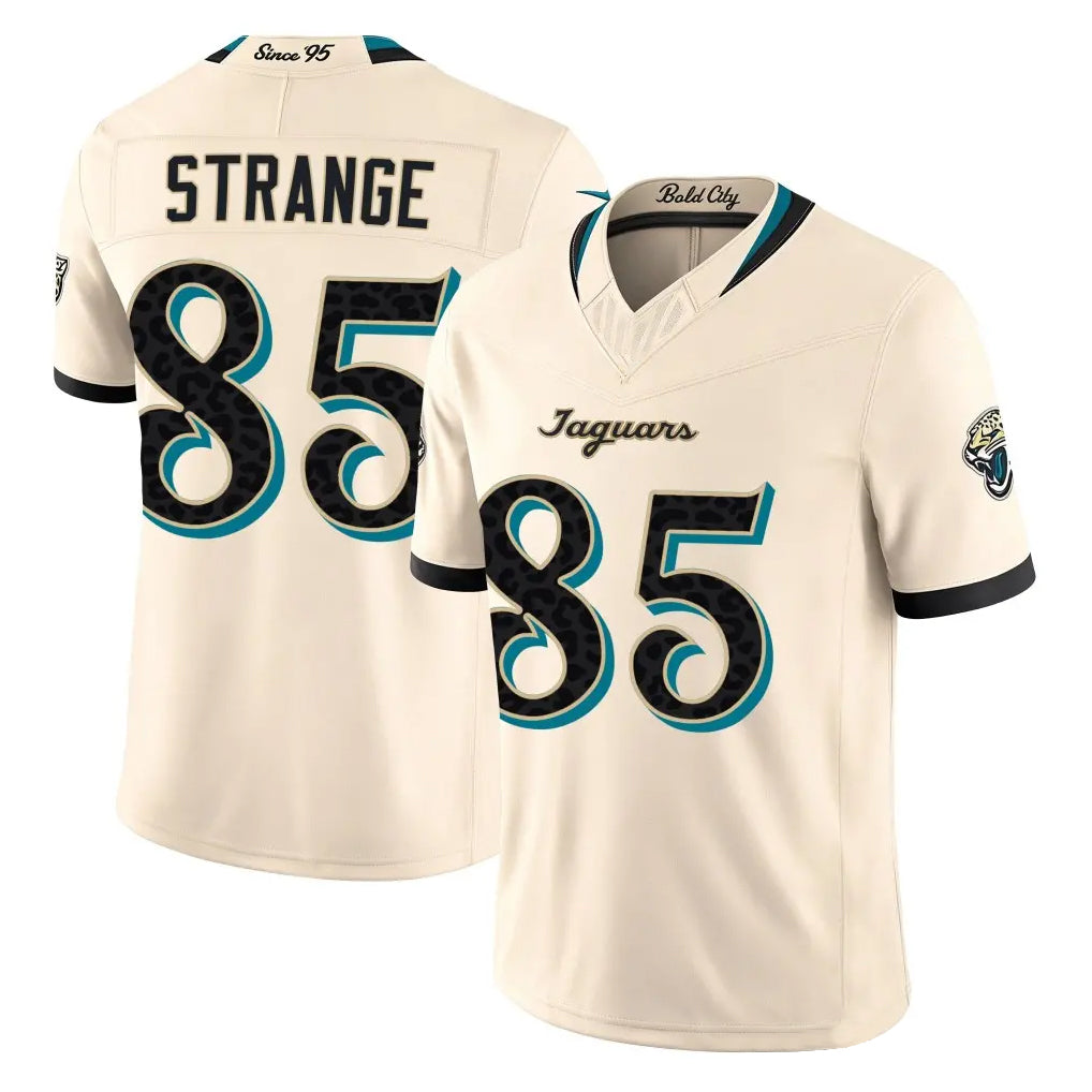 J.Jaguars #85 Brenton Strange Player Natural Limited 2026 Rivalries Collection Game Mdoa Stitched Jerseys