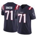 NE.Patriots #71 Mike Onwenu Player Navy Limited Vapor F.U.S.E. Home Game Mdoa Stitched Jerseys
