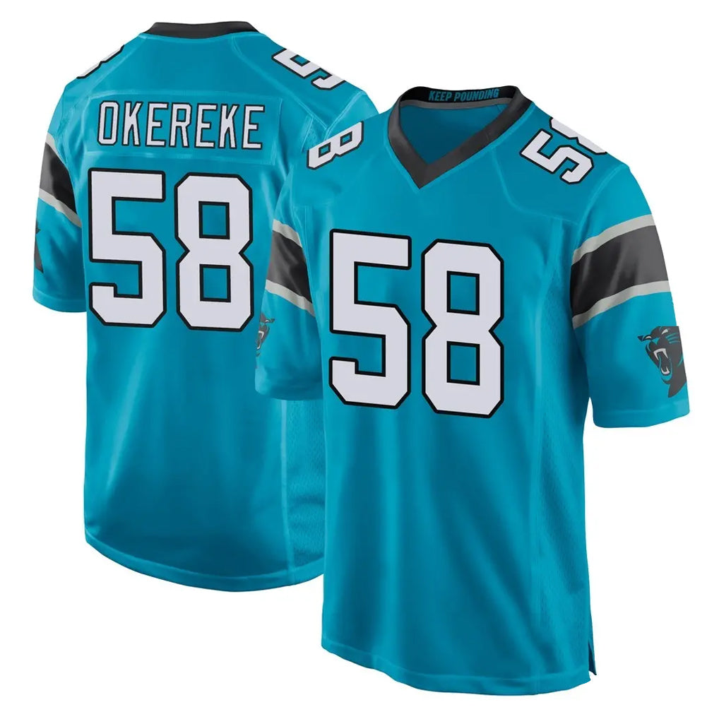C.Panthers #58 Bobby Okereke Player Blue Game Mdoa Stitched Jerseys
