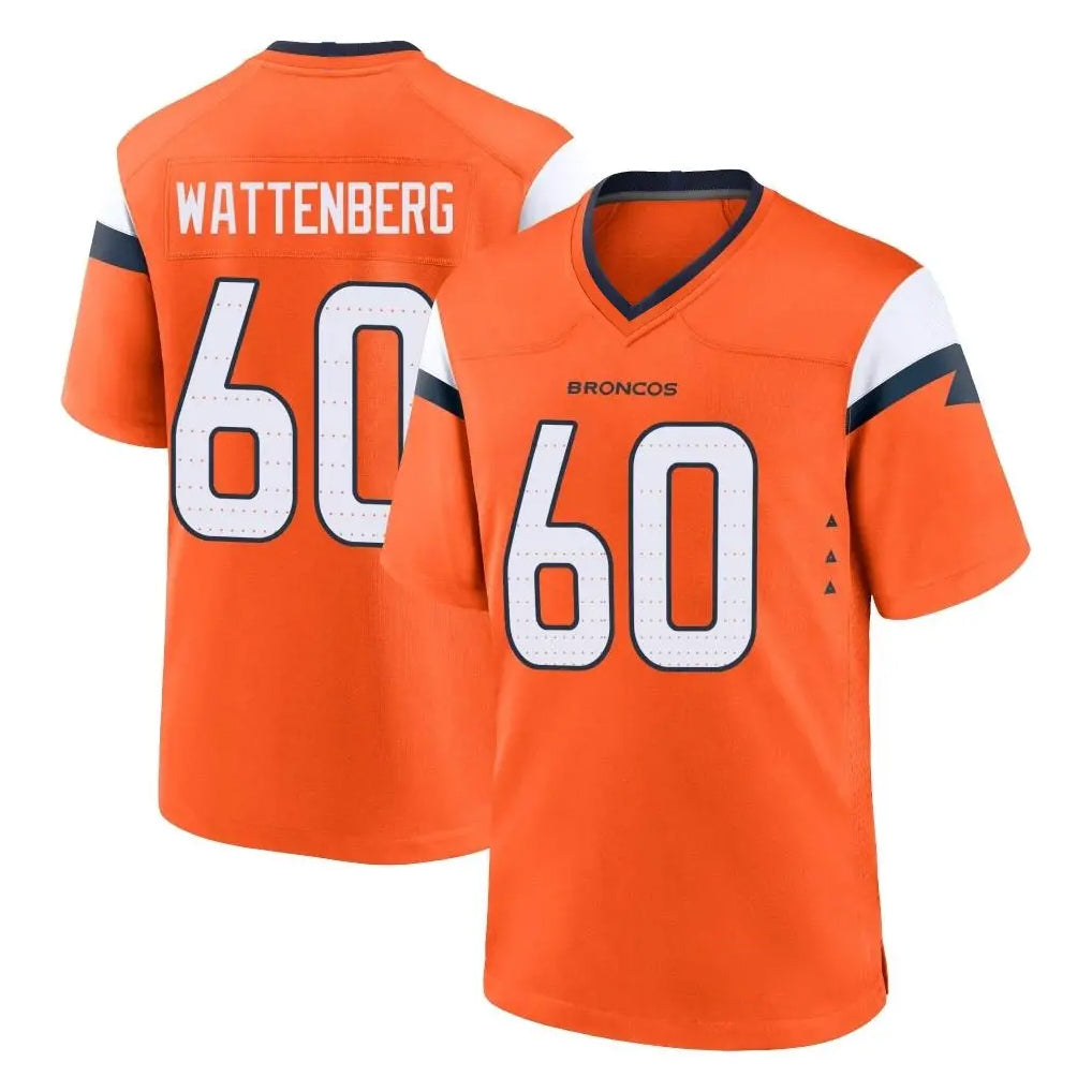 D.Broncos #60 Luke Wattenberg Player Orange Home Game Mdoa Stitched Jerseys