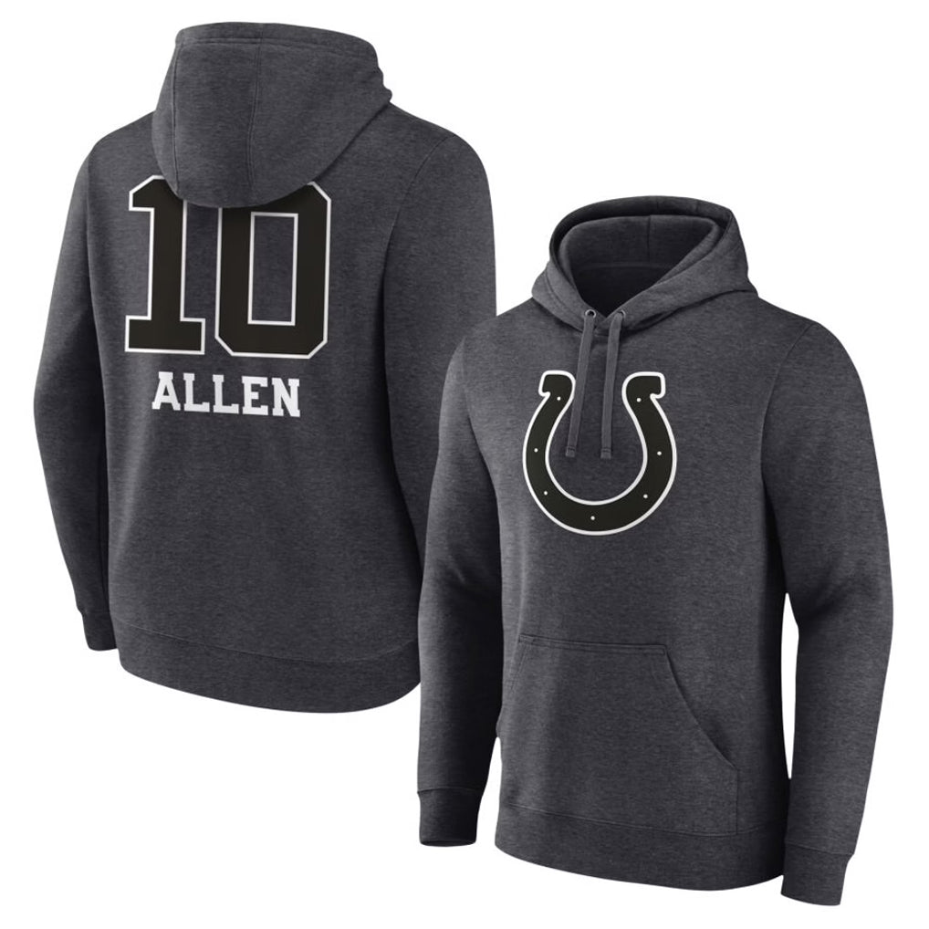 IN.Colts #10 Keenan Allen Player Charcoal Pullover Hoodies Limited Game Mdoa Stitched Jerseys