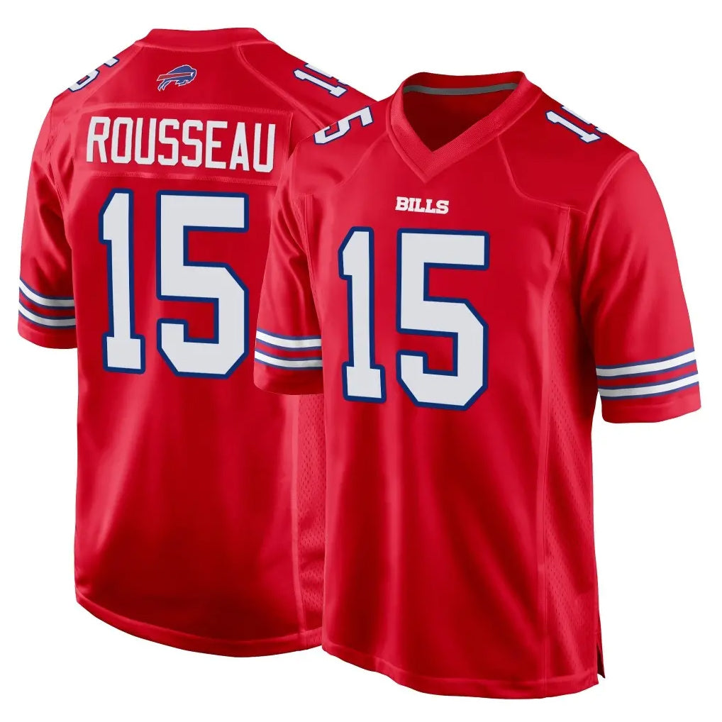 B.Bills #15 Greg Rousseau Player Red Home Game Mdoa Stitched Jerseys