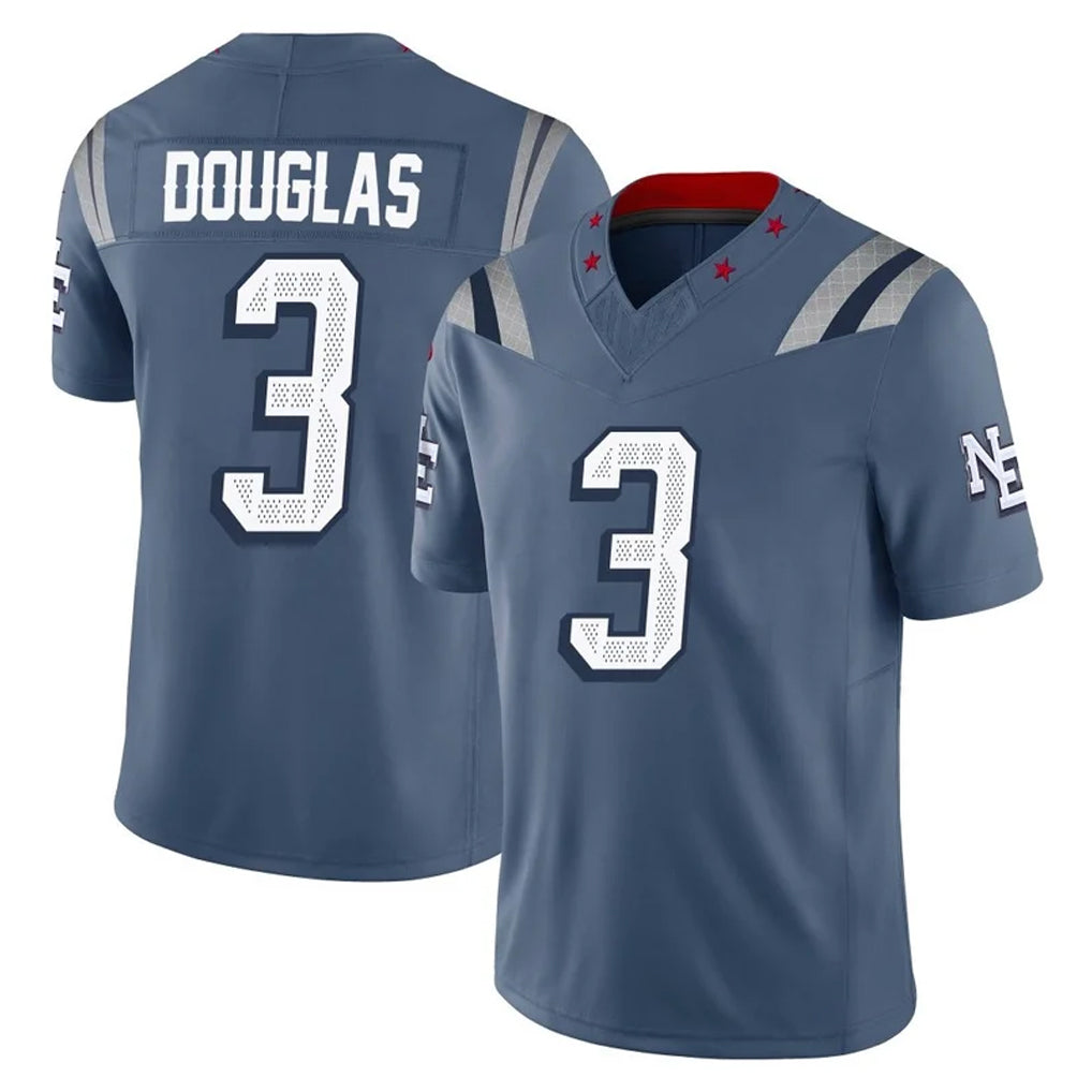 NE.Patriots #3 DeMario Douglas Player Blue Limited Rivalries Collection Home Game Mdoa Stitched Jerseys