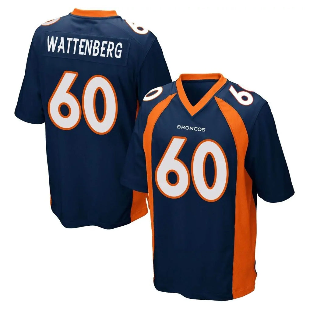 D.Broncos #60 Luke Wattenberg Player Navy Game Mdoa Stitched Jerseys