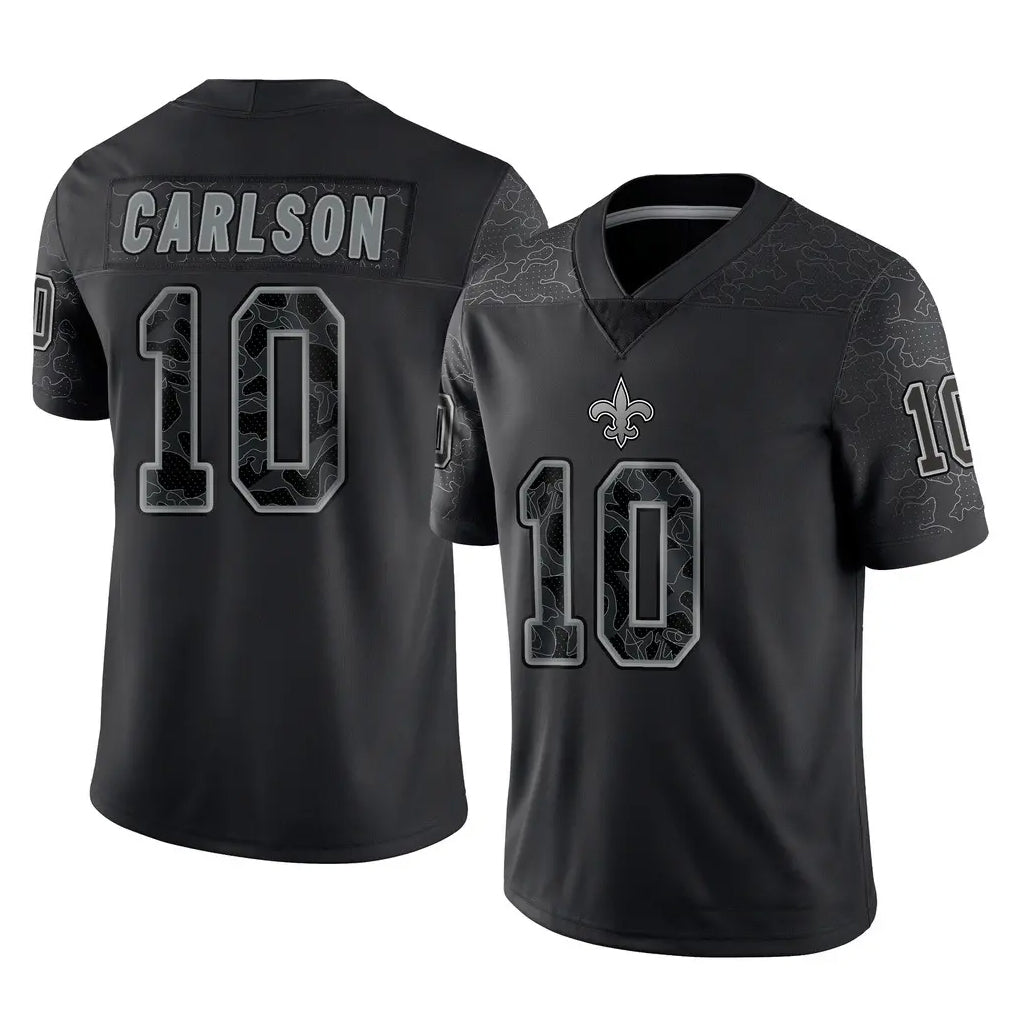 NO.Saints #10 Daniel Carlson Player Black Limited Reflective Home Game Mdoa Stitched Jerseys