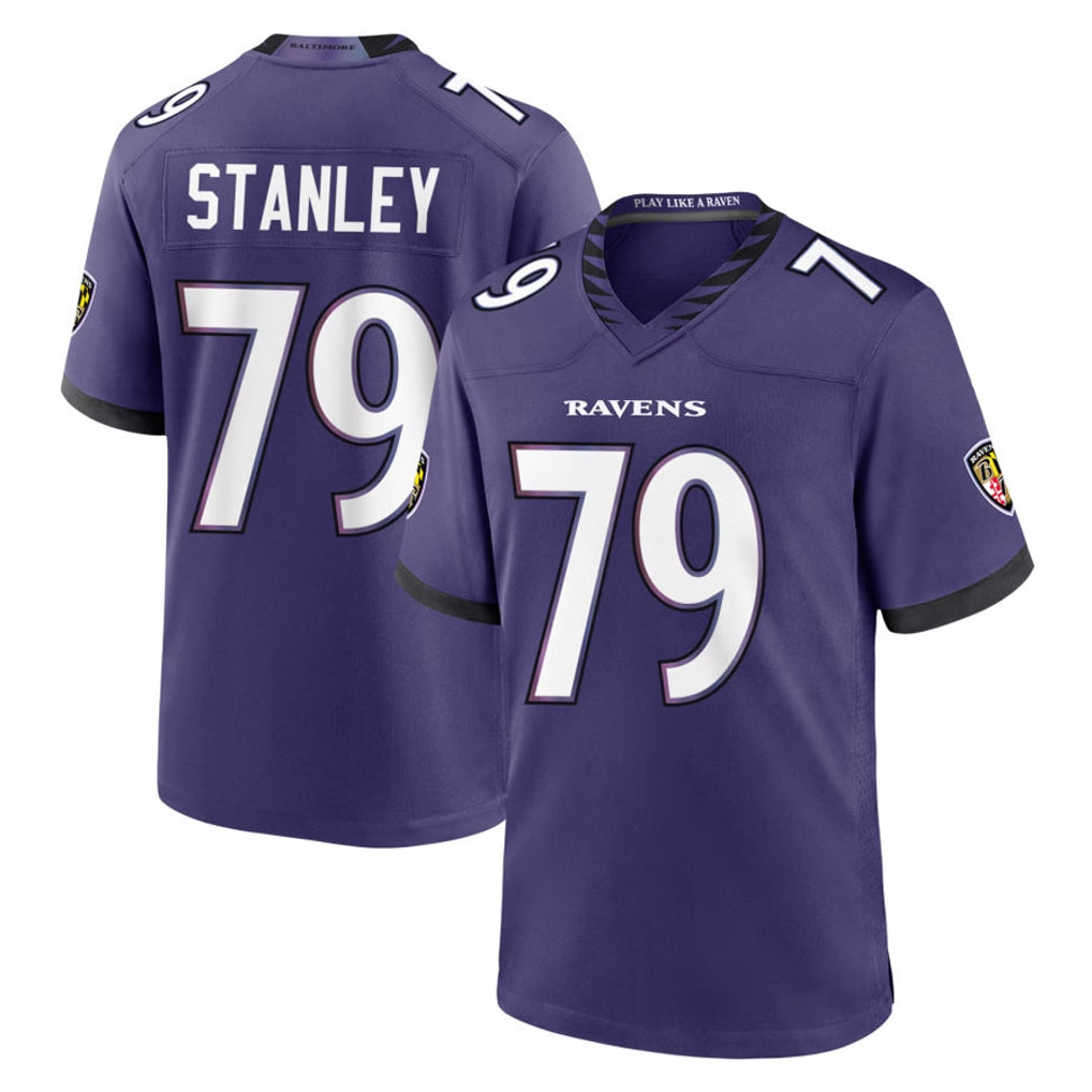 B.Ravens #79 Ronnie Stanley Player Purple Home Game Mdoa Stitched Jerseys