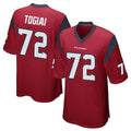 H.Texans #72 Tommy Togiai Player Red Home Game Mdoa Stitched Jerseys