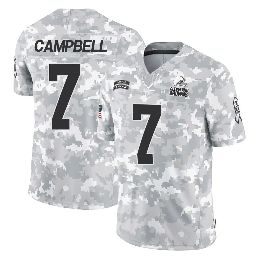 C.Browns #7 Tyson Campbell Player Arctic Camo Salute to Service Limited Home Game Mdoa Stitched Jerseys
