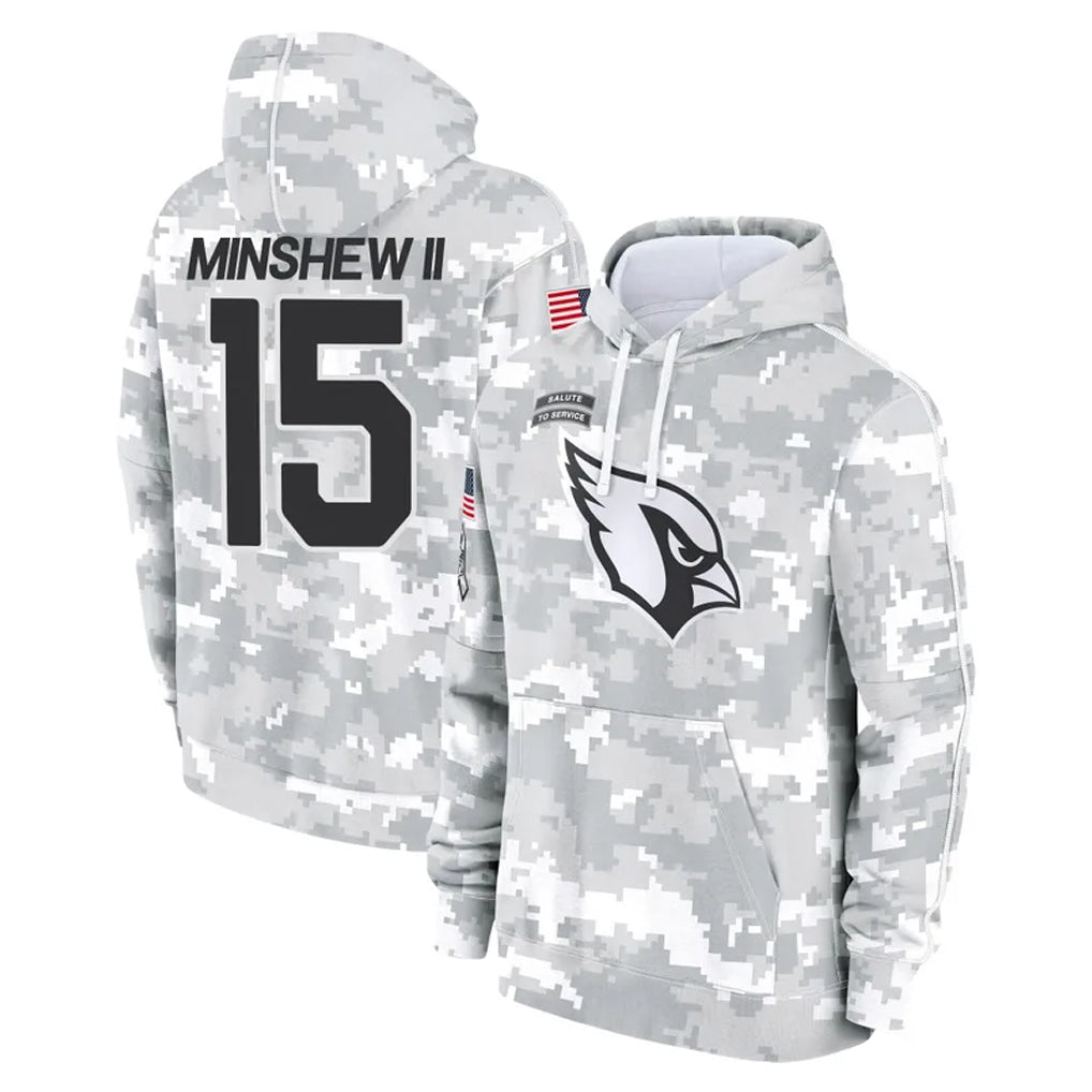 A.Cardinals #15 Gardner Minshew II Player Arctic Camo Limited Salute to Service Pullover Hoodies Game Mdoa Stitched Jerseys