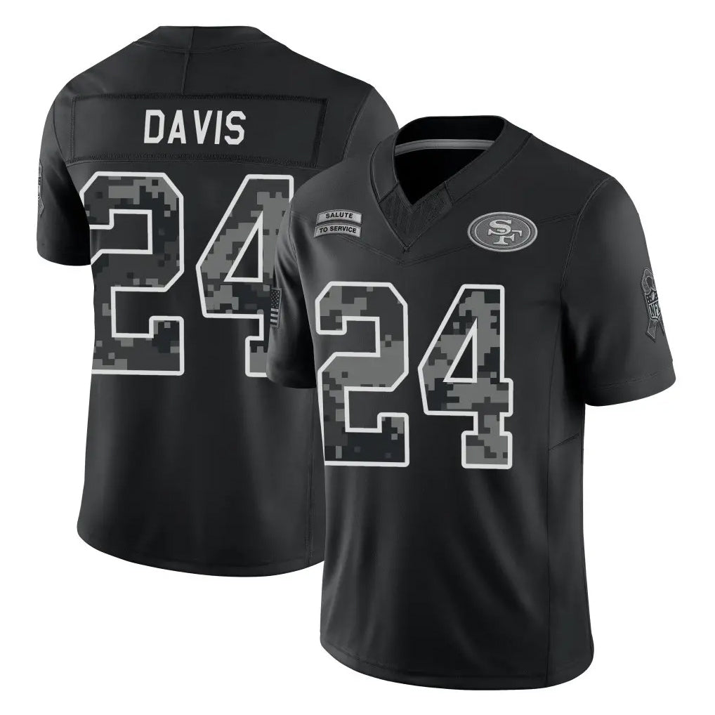SF.49ers #24 Ashtyn Davis Player Black Limited 2026 Salute to Service Home Game Mdoa Stitched Jerseys