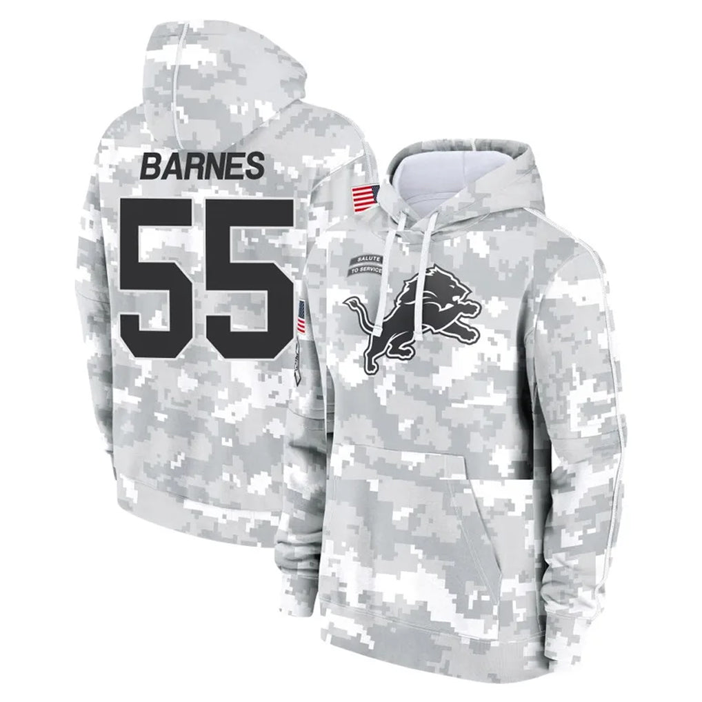 D.Lions #55 Derrick Barnes Player Arctic Camo Salute to Service Hoodies Limited Game Mdoa Stitched Jerseys