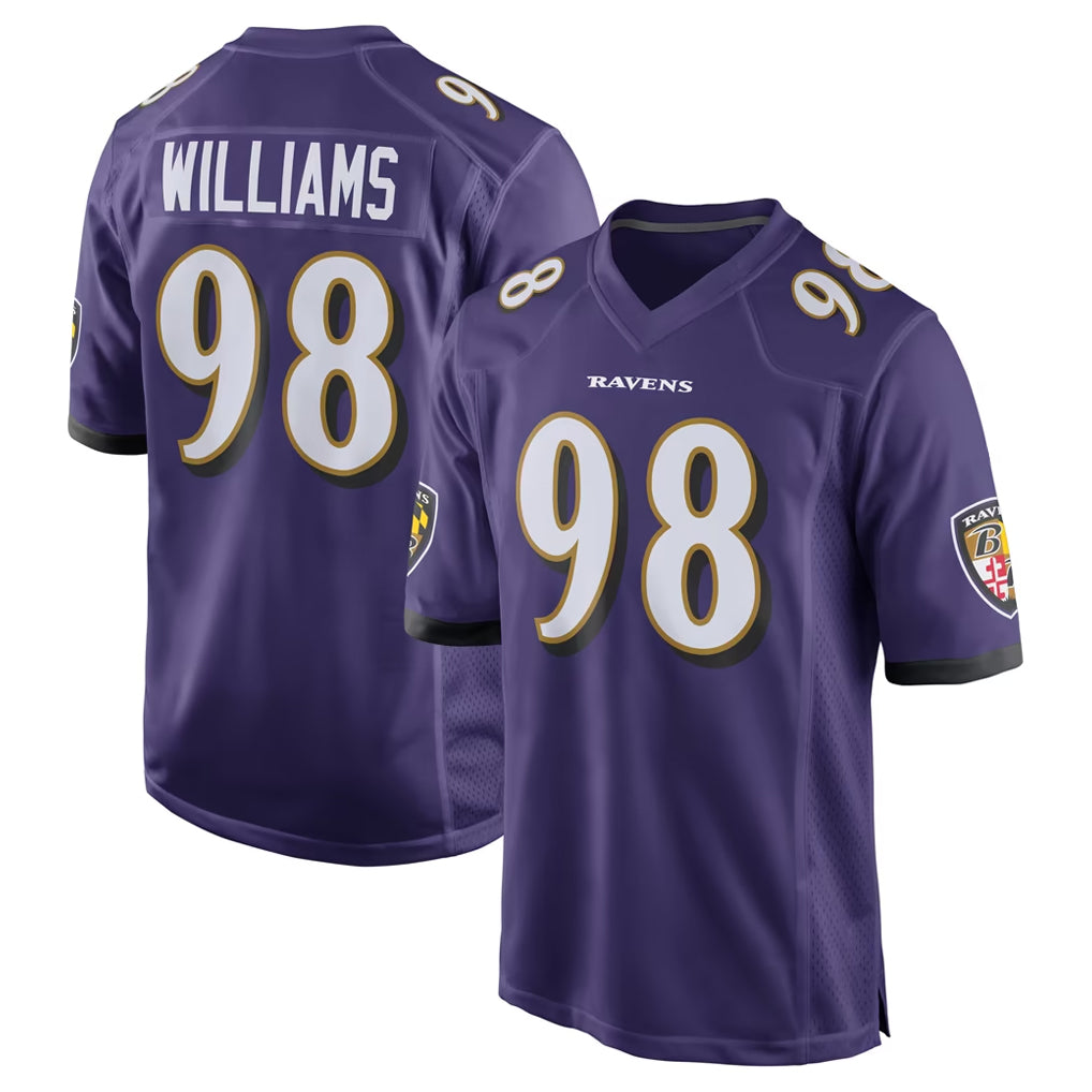 B.Ravens #98 Travis Jones Player Purple Home Game Mdoa Stitched Jerseys