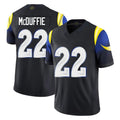 LA.Rams #22 Trent McDuffie Player Black Midnight Rivalries Collection Limited Home Game Mdoa Stitched Jerseys