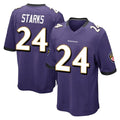 B.Ravens #24 Malaki Starks Player Purple Color Rush Home Game Mdoa Stitched Jerseys