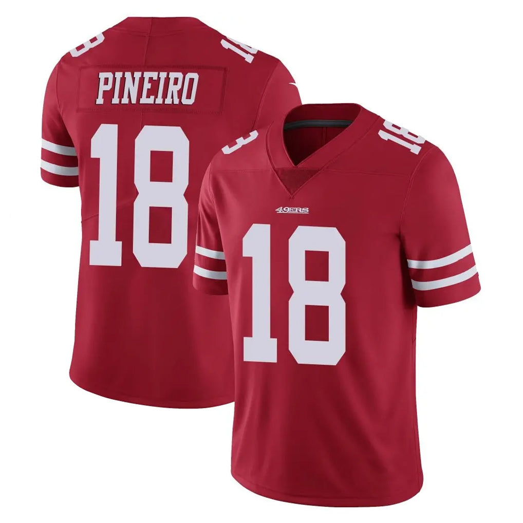 SF.49ers #18 Eddy Pineiro Player Red Limited Vapor Untouchable Home Game Mdoa Stitched Jerseys