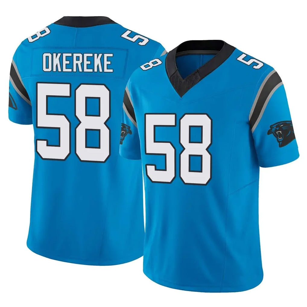 C.Panthers #58 Bobby Okereke Player Blue Vapor F.U.S.E. Limited Home Game Mdoa Stitched Jerseys