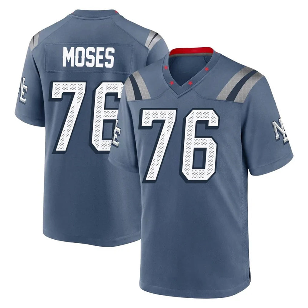 NE.Patriots #76 Morgan Moses Player Blue Rivalries Collection Home Game Mdoa Stitched Jerseys
