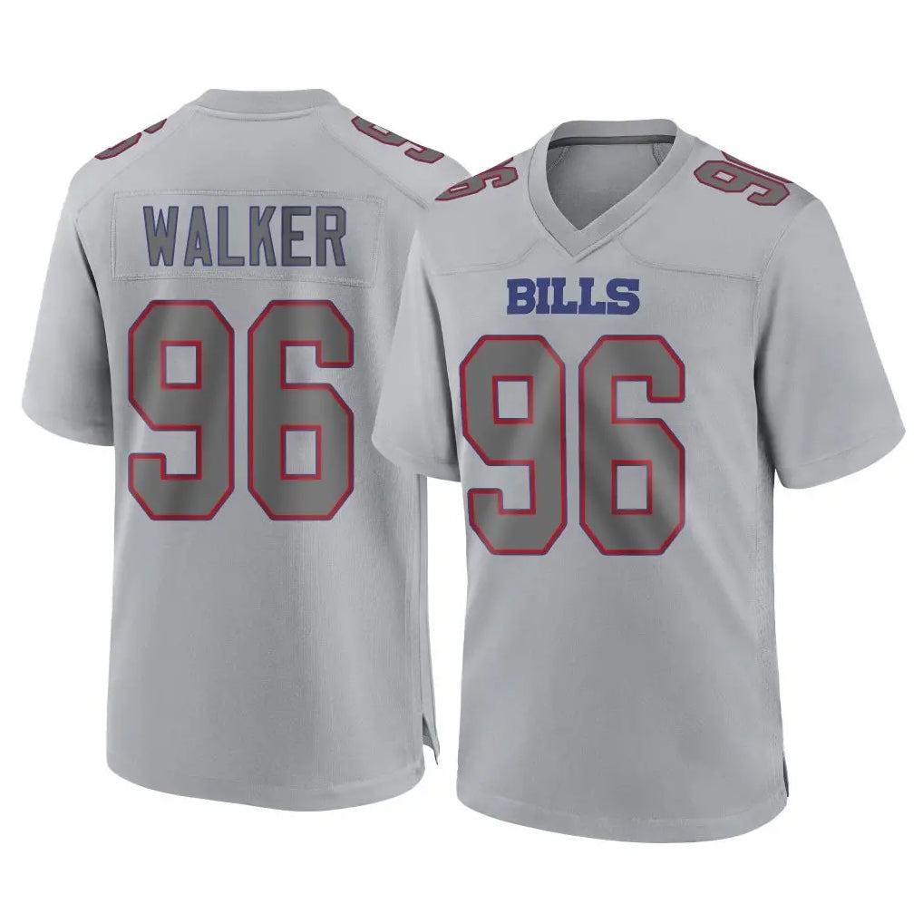 B.Bills #96 Deone Walker Player Gray Home Game Mdoa Stitched Jerseys