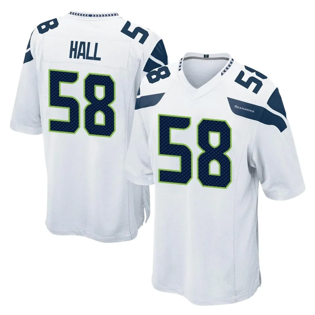 S.Seahawks #58 Derick Hall Player White Home Game Mdoa Stitched Jerseys