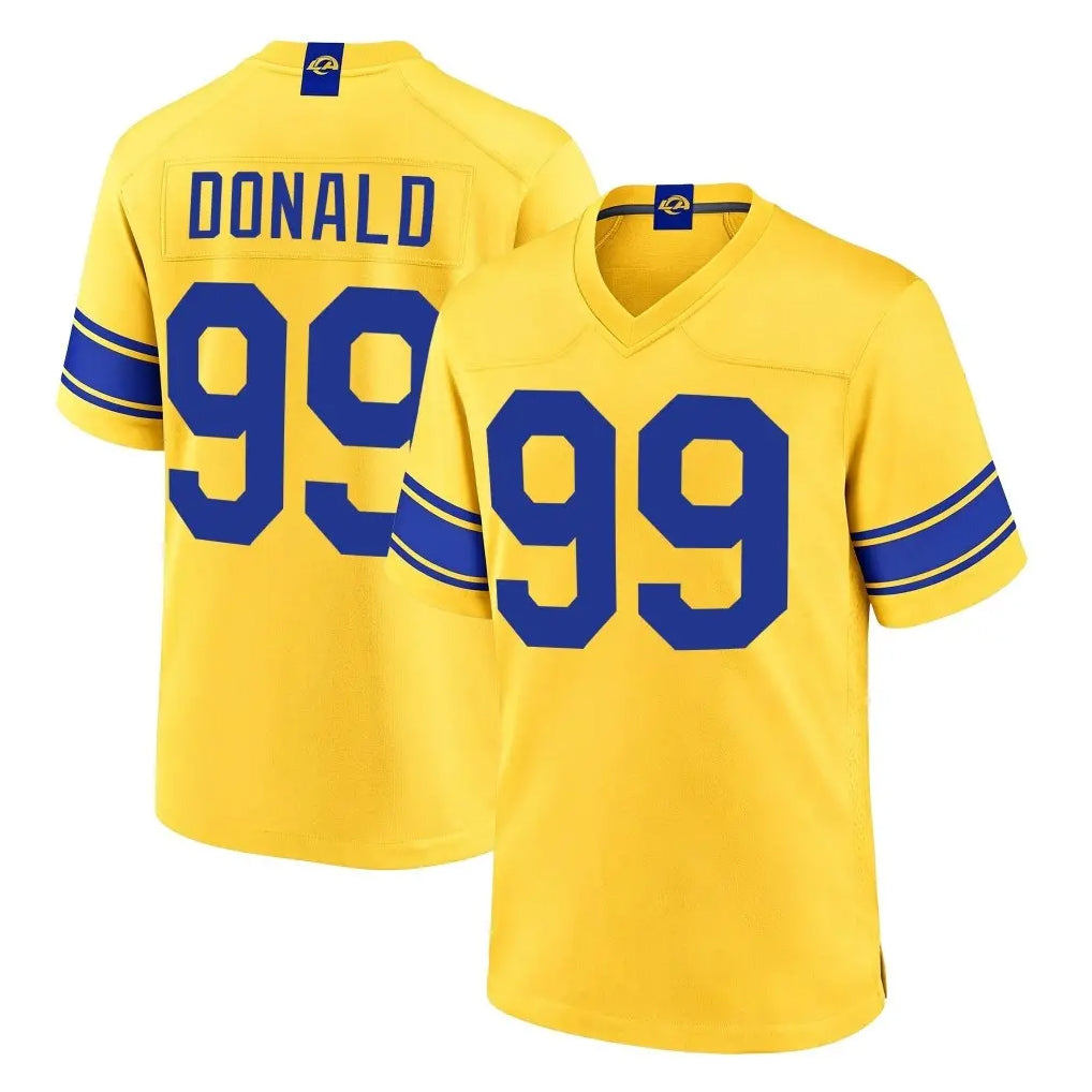 LA.Rams #99 Aaron Donald Player Gold Classic Sol Home Game Mdoa Stitched Jerseys