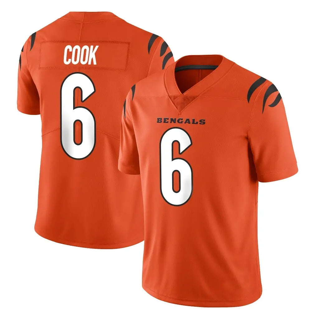 C.Bengals #6 Brian Cook Player Orange Vapor Untouchable Limited Home Game Mdoa Stitched Jerseys