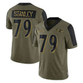B.Ravens #79 Ronnie Stanley Player Olive Salute To Service Limited Game Mdoa Stitched Jerseys