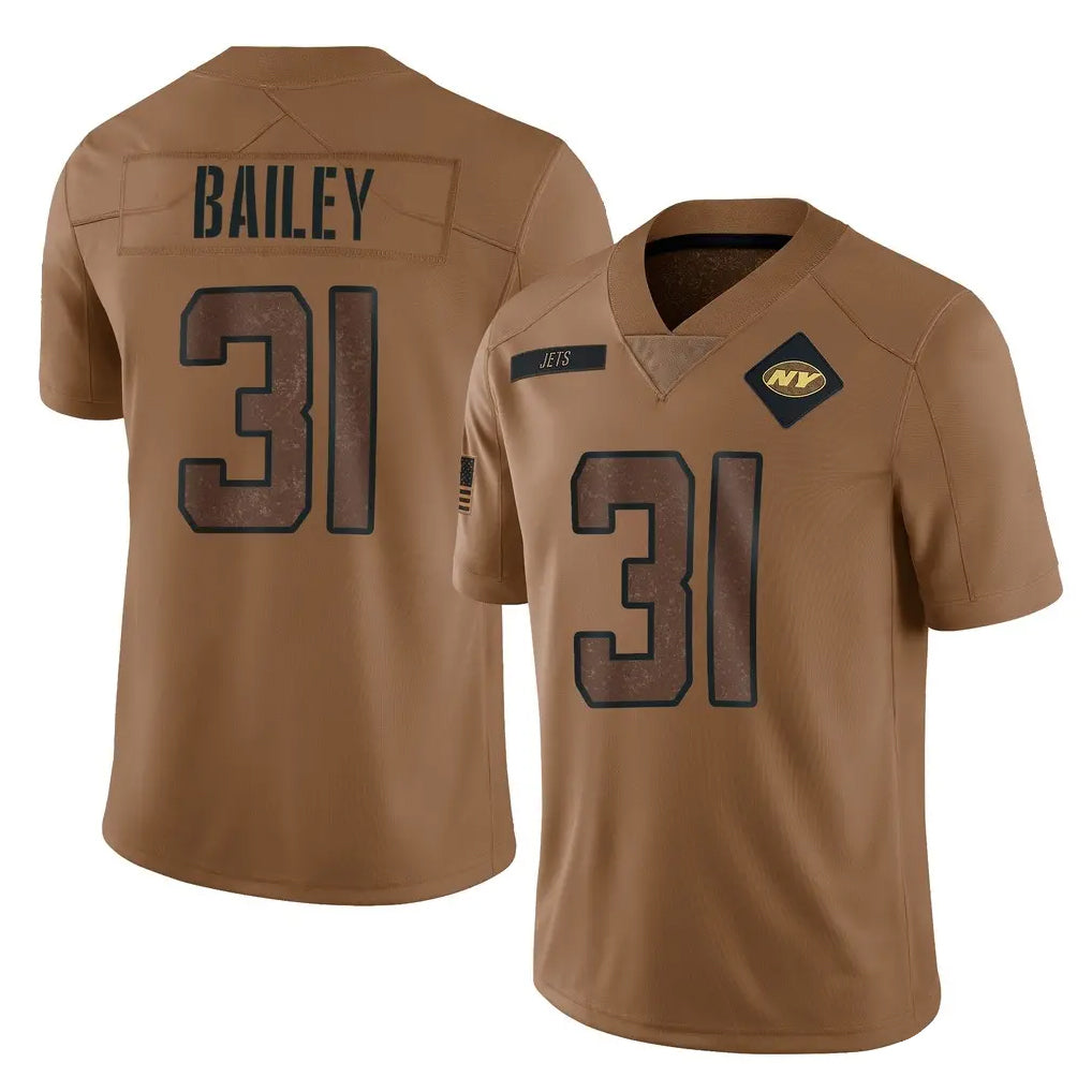 NY.Jets #31 David Bailey Player Brown Salute To Service Limited Mdoa Stitched Jerseys