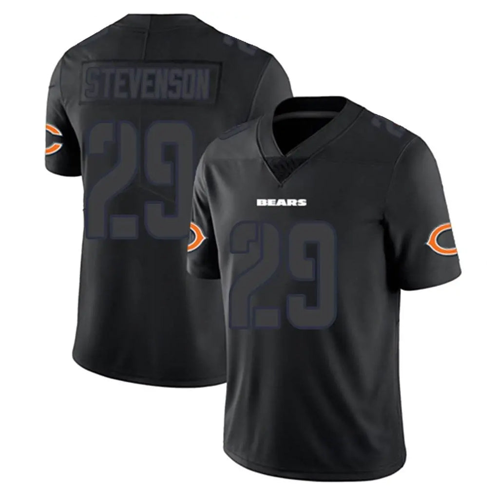 C.Bears #29 Tyrique Stevenson Player Black Impact Limited Game Mdoa Stitched Jerseys