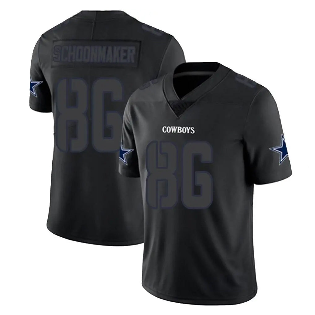 D.Cowboys #86 Luke Schoonmaker Player Black Impact Limited Home Game Mdoa Stitched Jerseys