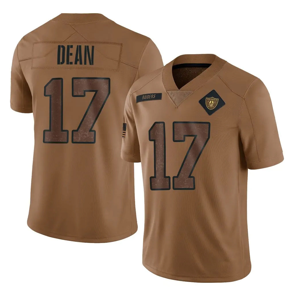 LV.Raiders #17 Nakobe Dean Player Brown Salute To Service Limited Stitched Jerseys