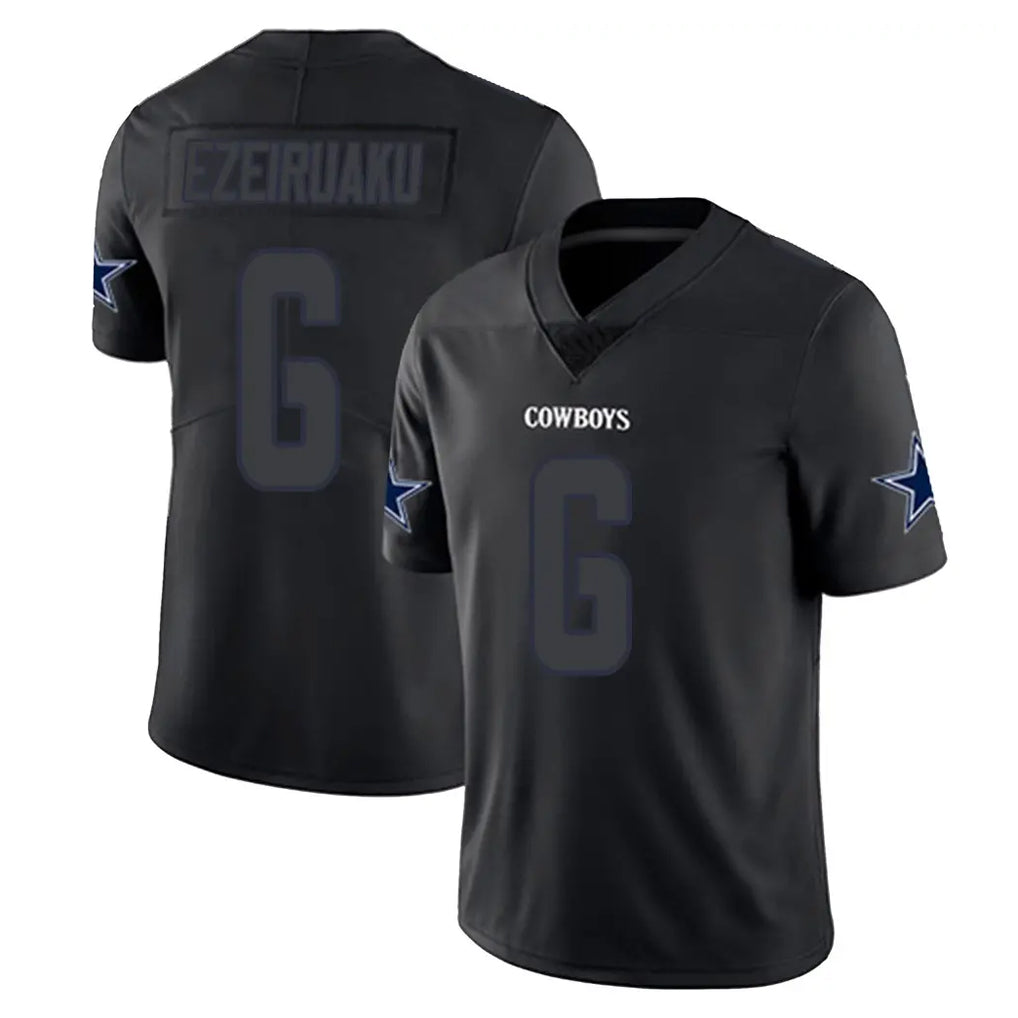 D.Cowboys #6 Donovan Ezeiruaku Player Black Impact Limited Home Game Mdoa Stitched Jerseys