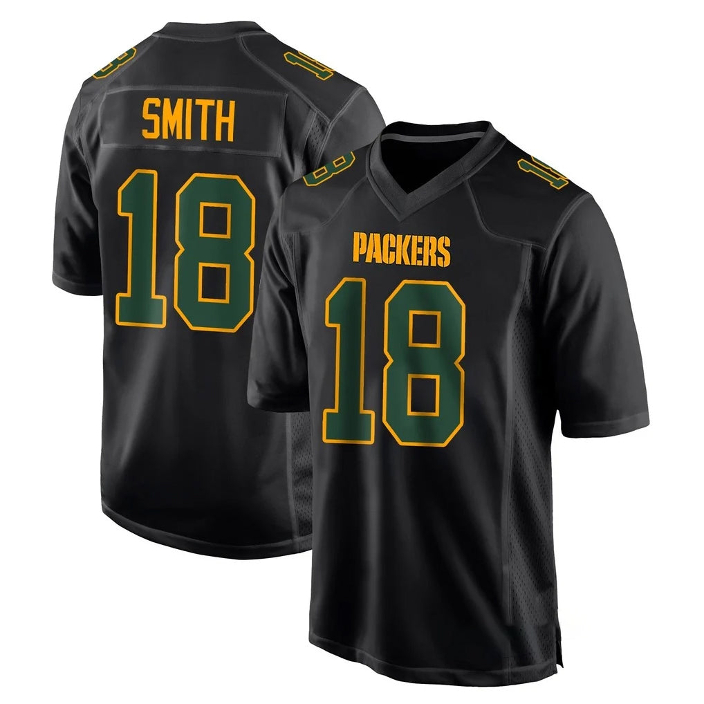 GB.Packers #18 Jonnu Smith Player Black Fashion Home Game Mdoa Stitched Jerseys