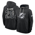 M.Dolphins #28 De'Von Achane Player 2026 Black Logo Pullover Hoodies Limited Game Mdoa Stitched Jerseys