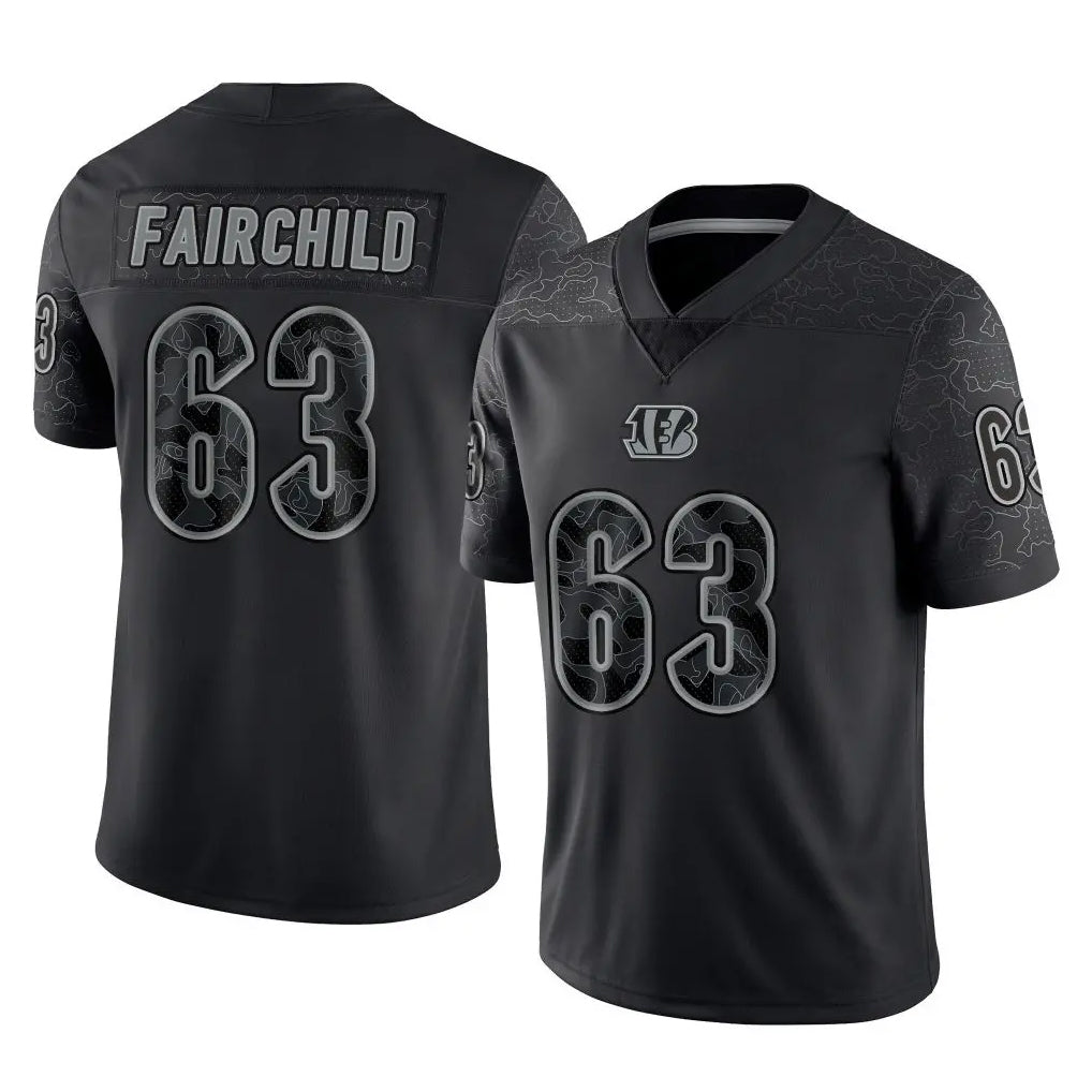 C.Bengals #63 Dylan Fairchild Player Black Reflective Limited Game Mdoa Stitched Jerseys