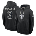 NO.Saints #3 Travis Etienne Jr. Player 2026 Black Logo Pullover Hoodies Limited Game Mdoa Stitched Jerseys