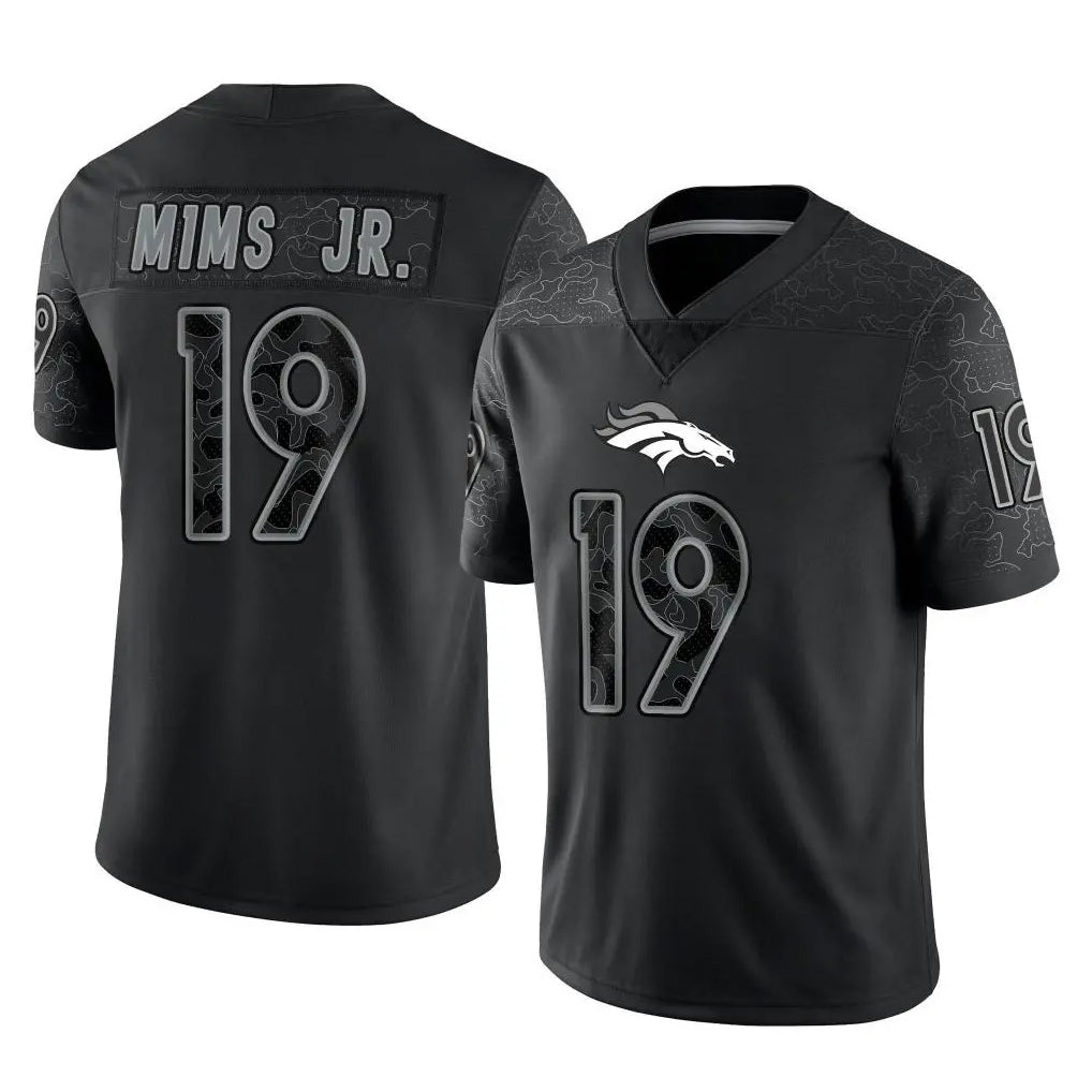 D.Broncos #19 Marvin Mims Jr. Player Black Reflective Limited Mdoa Stitched Jerseys