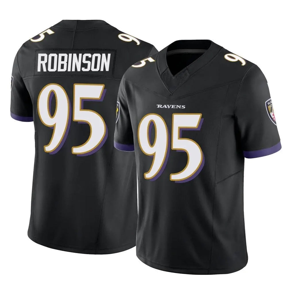 B.Ravens #95 Tavius Robinson Player Black Vapor F.U.S.E. Limited Mdoa Stitched Jerseys