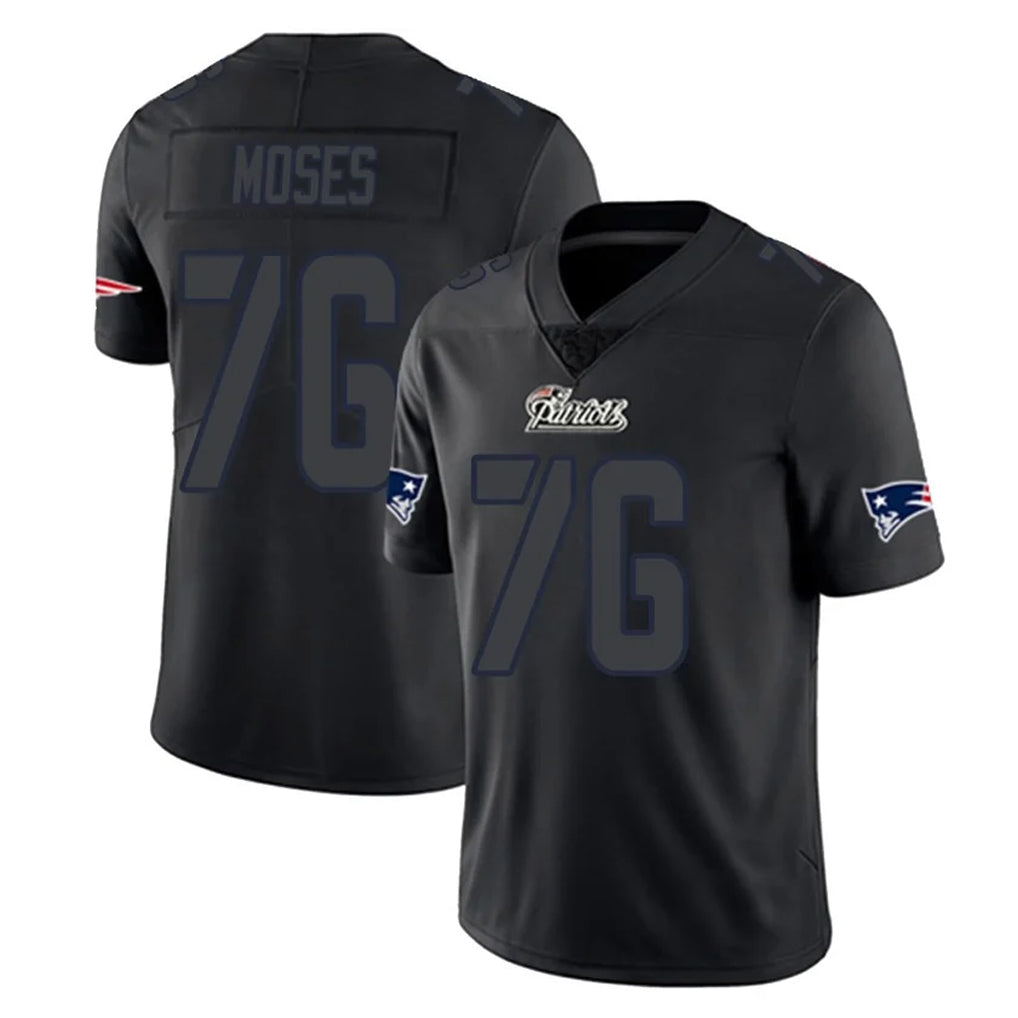 NE.Patriots #76 Morgan Moses Player Black Impact LImited Home Game Mdoa Stitched Jerseys