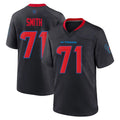 H.Texans #71 Braden Smith Player Navy 2nd Alternate Home Game Mdoa Stitched Jerseys
