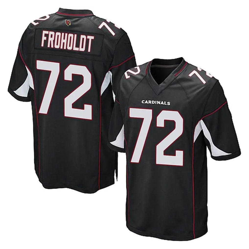 A.Cardinals #72 Hjalte Froholdt Player Black Home Game Mdoa Stitched Jerseys
