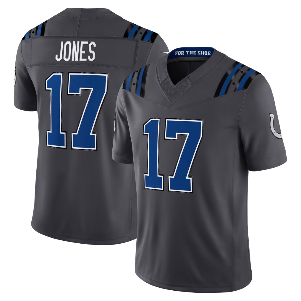 IN.Colts #17 Daniel Jones Player Anthracite Limited 2026 Rivalries Collection Home Game Mdoa Stitched Jerseys