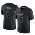 S.Seahawks #8 Jadarian Price Player Black Limited Reflective Home Game Mdoa Stitched Jerseys