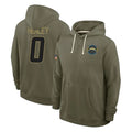 LA.Chargers #0 Daiyan Henley Player Olive Salute to Service Pullover Hoodies Limited Stitched Jerseys