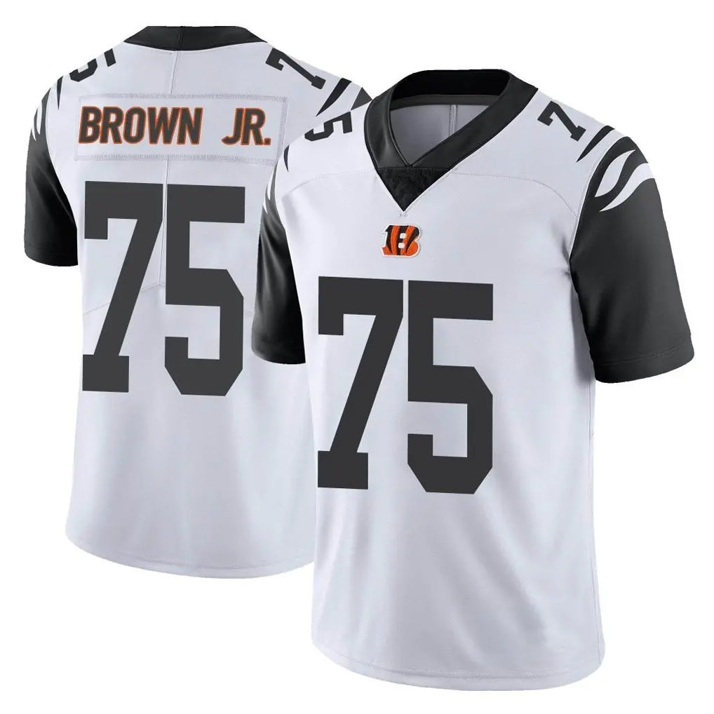 C.Bengals #75 Orlando Brown Jr. Player White Color Rush Vapor Untouchable Limted Home Game Mdoa Stitched Jerseys
