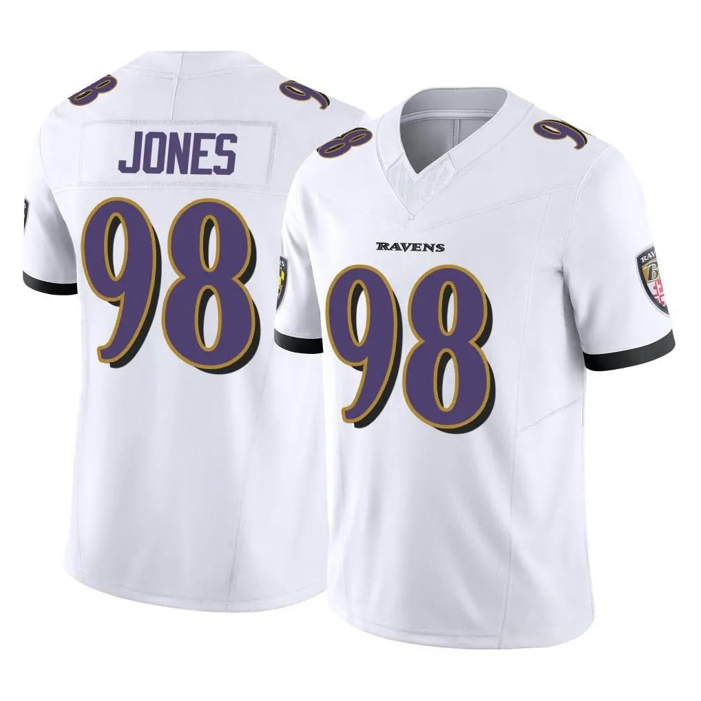 B.Ravens #98 Travis Jones Player White Vapor F.U.S.E. Limited Home Game Mdoa Stitched Jerseys