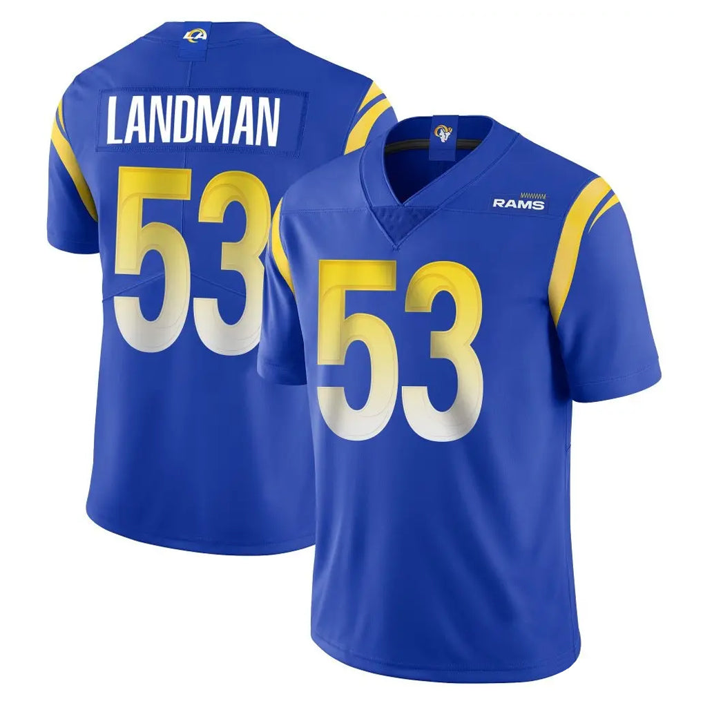 LA.Rams #53 Nate Landman Player Royal Limited Vapor Untouchable Home Game Mdoa Stitched Jerseys
