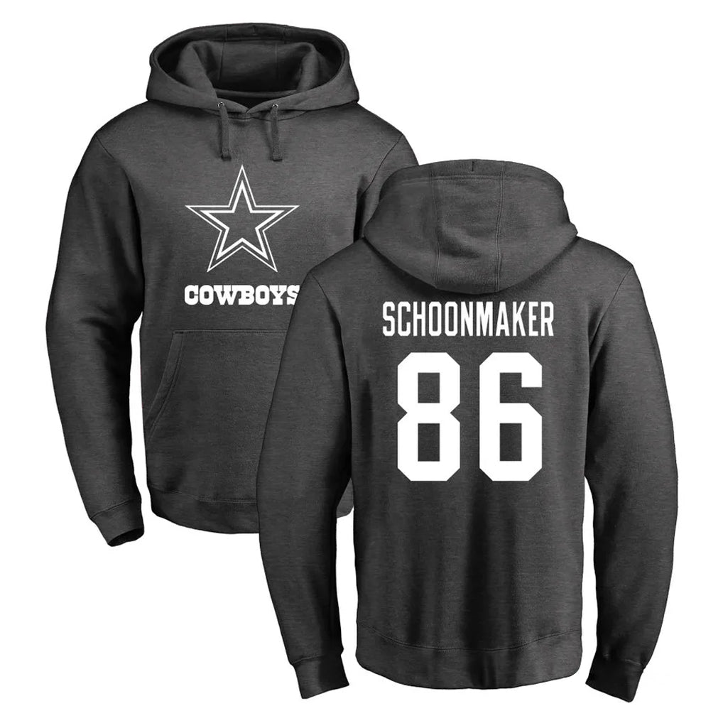 D.Cowboys #86 Luke Schoonmaker Player Ash One Color Pullover Hoodie Limited Mdoa Stitched Jerseys