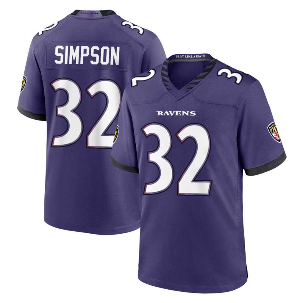 B.Ravens #32 Trenton Simpson Player Purple Limited Home Game Mdoa Stitched Jerseys