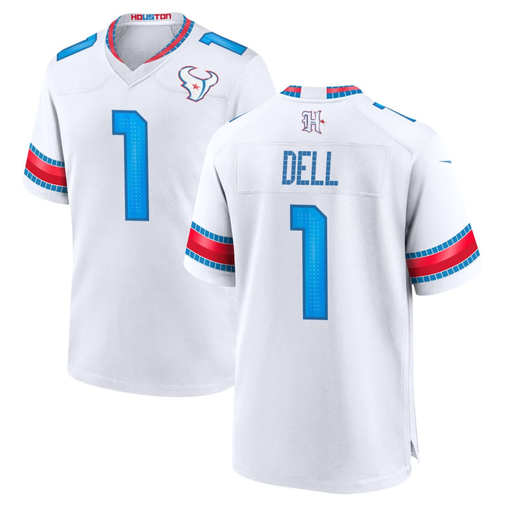 H.Texans #1 Tank Dell Player Whtie 2026 Rivalries Vapor Home Game Mdoa Stitched jerseys